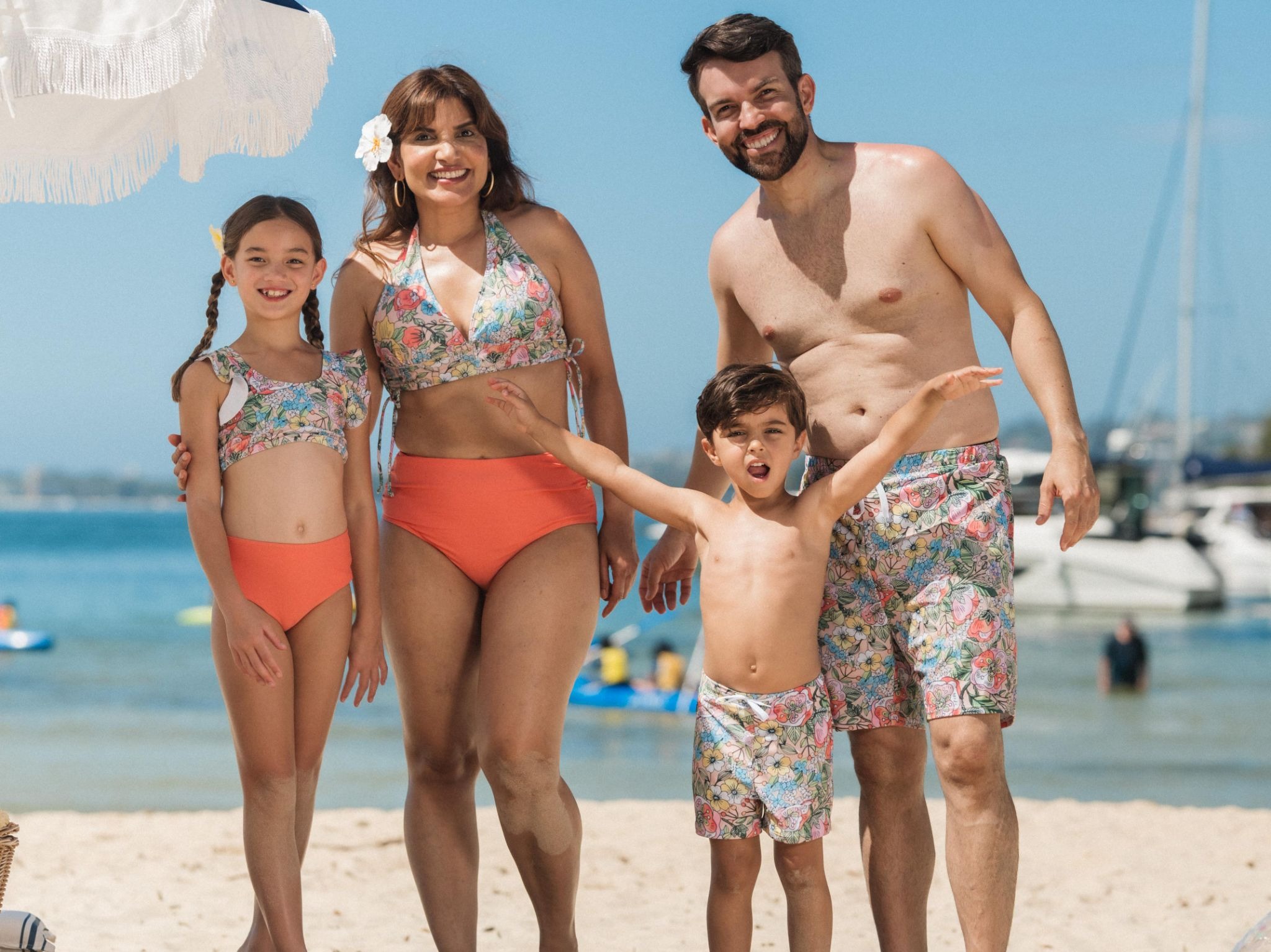 Match the moment with family matching swimsuits